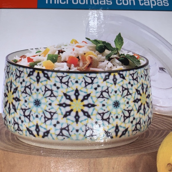 Signature Housewares Stoneware Microwavable Bowls with Lids 8-Piece - Picture 7 of 9